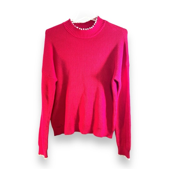 BELLDINI Pink Pearl Embellished sweater NWOT SZ  XL - Picture 4 of 10